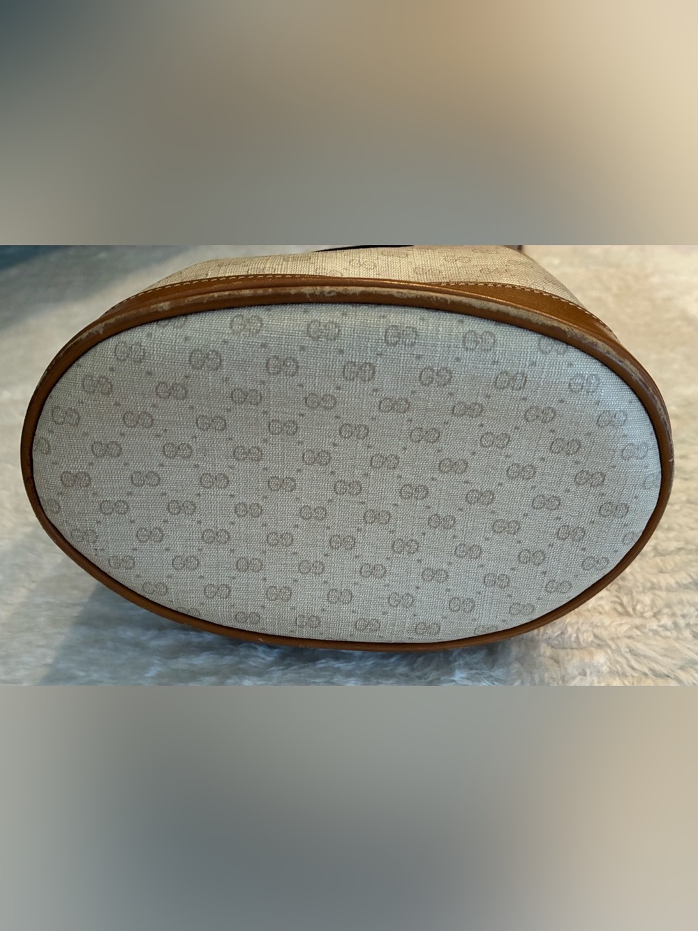 GUCCI Vintage Monogram Beige Brown Mini Bucket Bag - Picture 5 of 5
